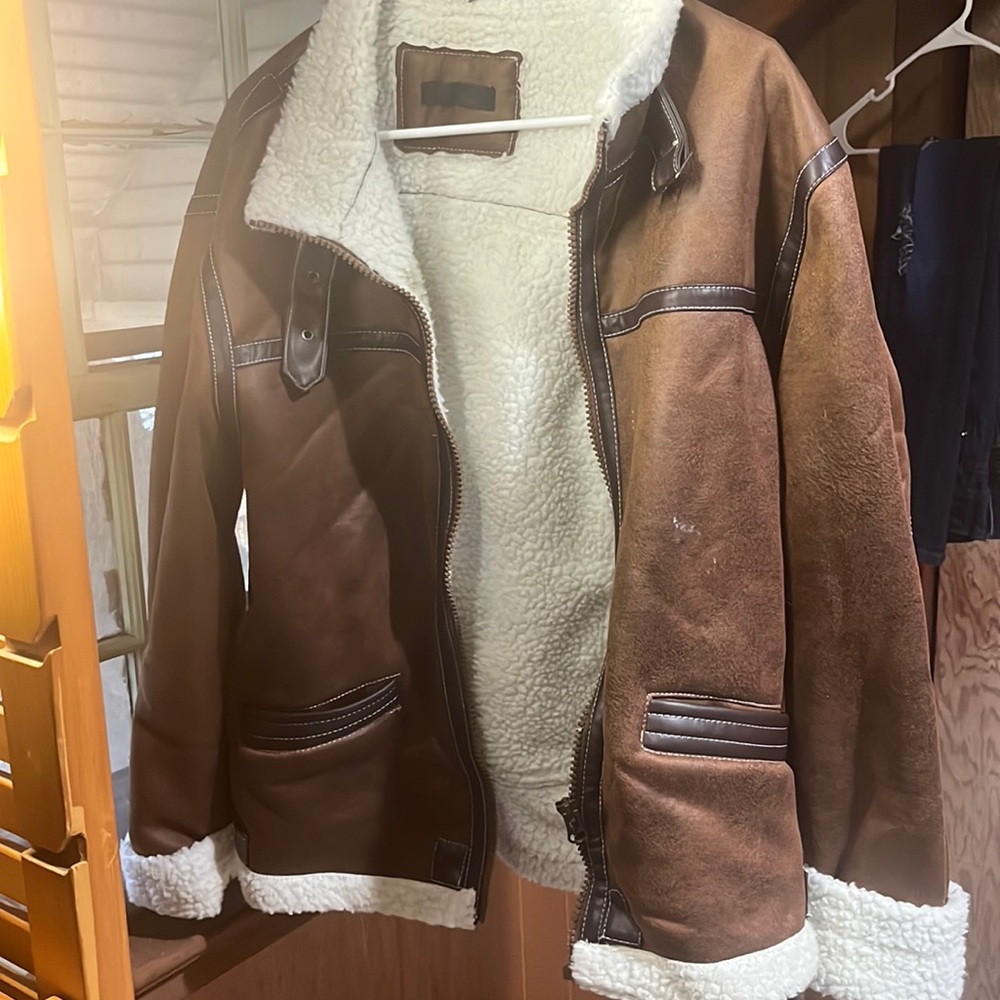 Warm faux leather jacket
